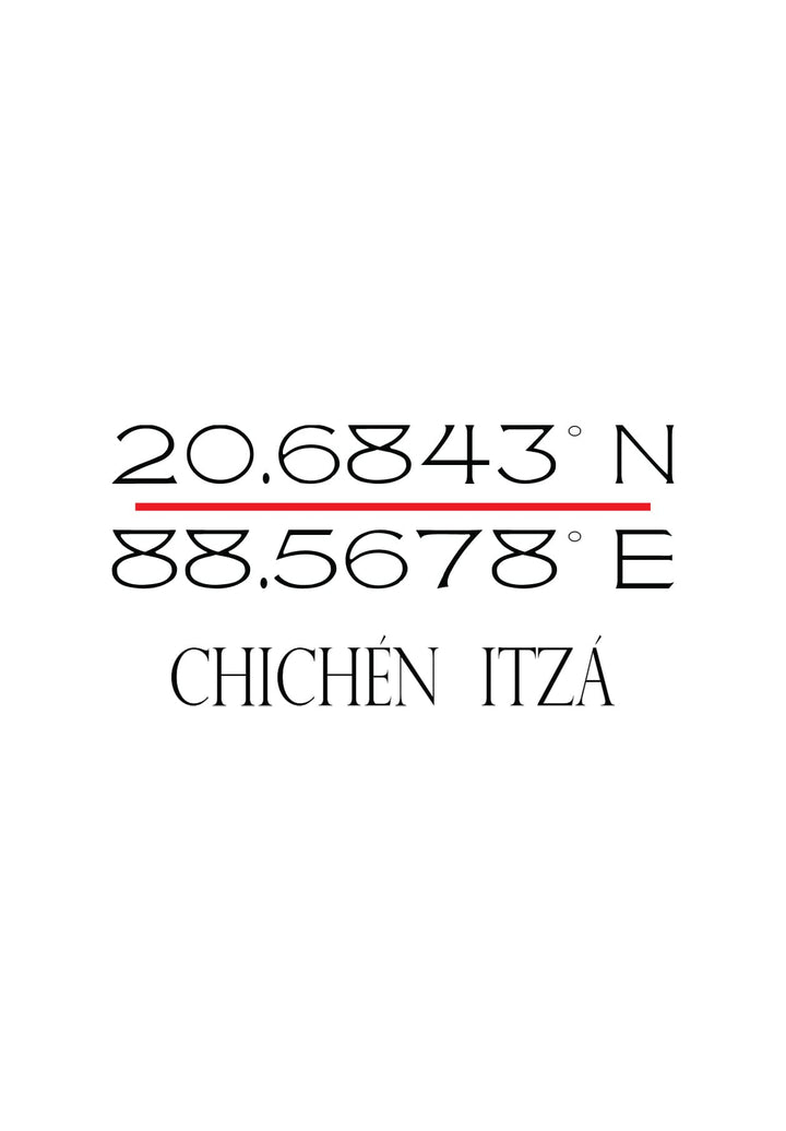 The coordinates logo fashion featuring Chichen Itza becomes a canvas for creativity and storytelling.