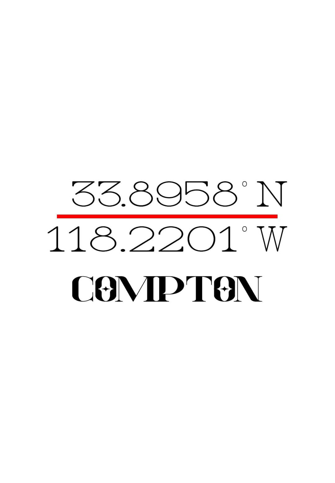 The coordinates reveal the heart of Compton, a place where stories unfold, resilience thrives, and dreams take flight.