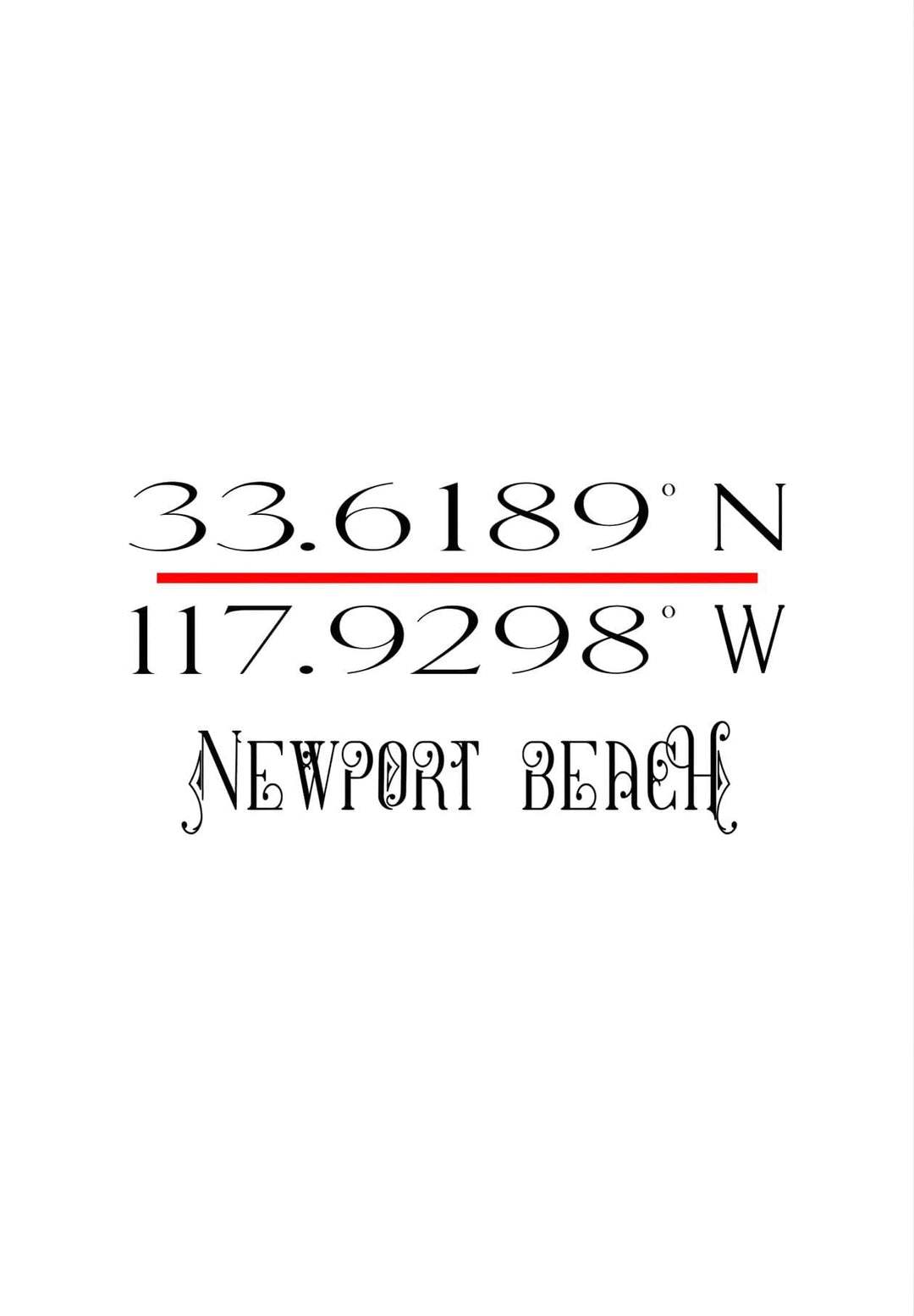 The geographical coordinates, namely the latitude and longitude, of Newport Beach, California.