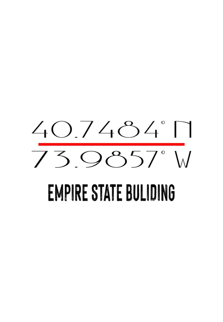 The coordinates logo of Empire State Buliding infuses a touch of artistry into the world of fashion.
