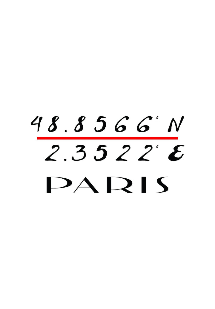 The Paris coordinates-logo, captures a moment of modern elegance in the world of fashion.