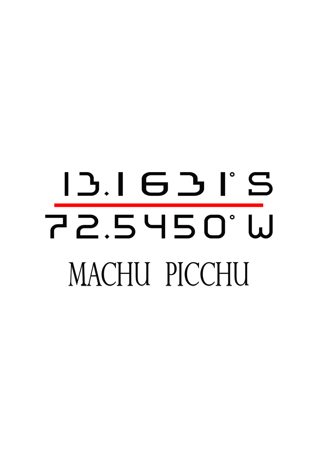 The geographical coordinates of Machu Picchu.