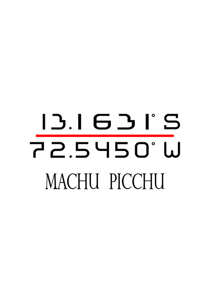The geographical coordinates of Machu Picchu.