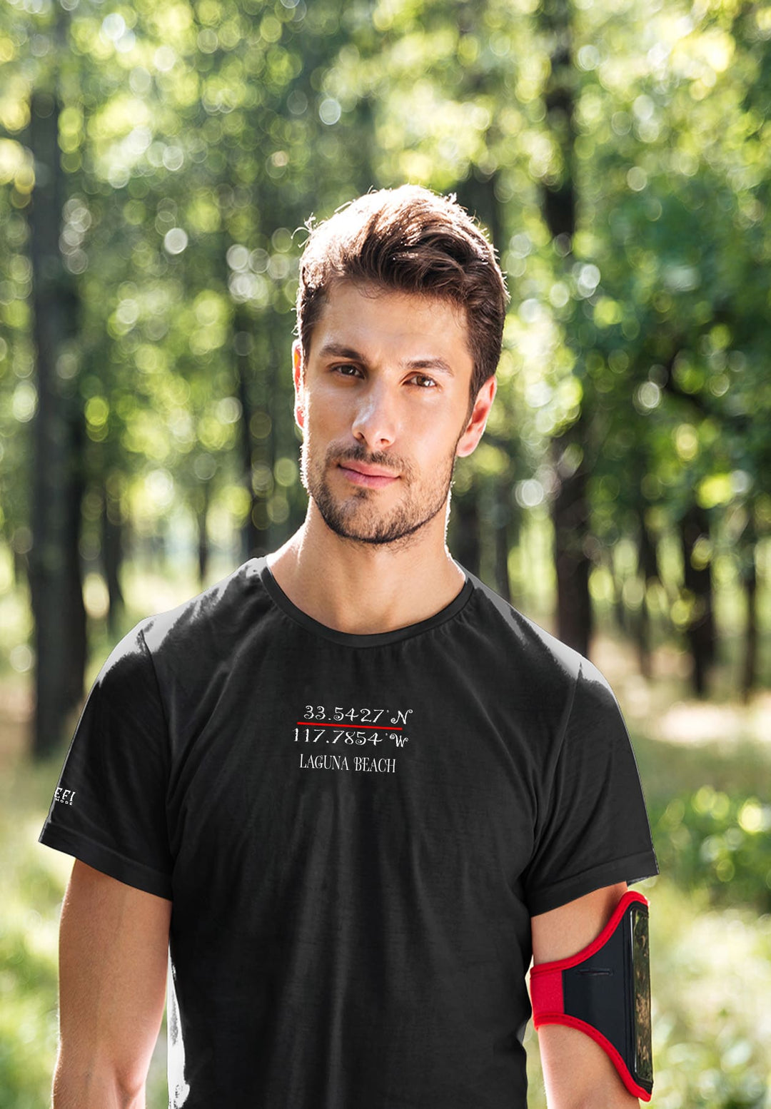 In his black T-shirt, he strolled the trail, emotions intertwining with nature's serenity, a soul-searching expedition.