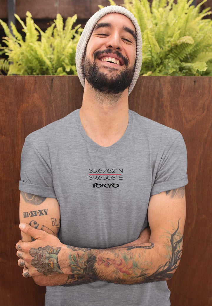 With the beanie snug, memories of crisp air and laughter linger, his gray tee a companion to cherished moments.