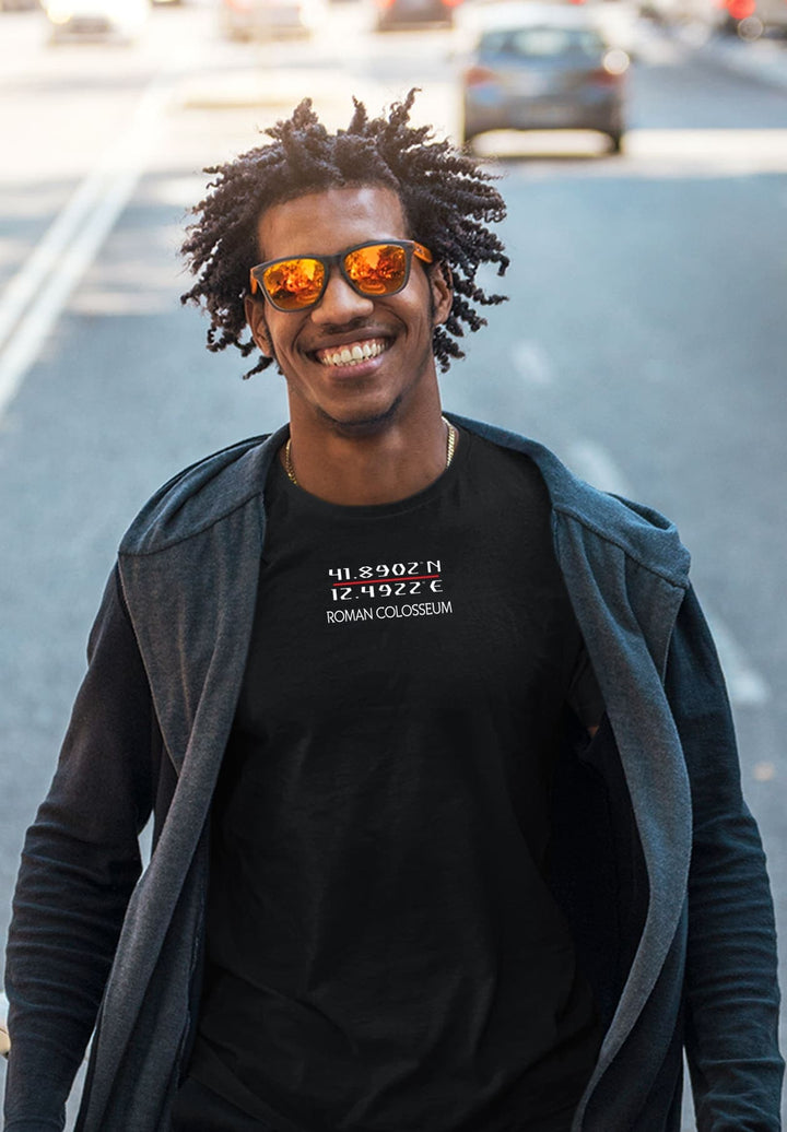 With each step, his dreadlocks tell tales, the black tee a symbol of resilience amidst life's tumultuous journey.