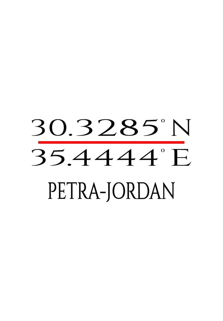 Position of Petra, Jordan as recorded by GPS.