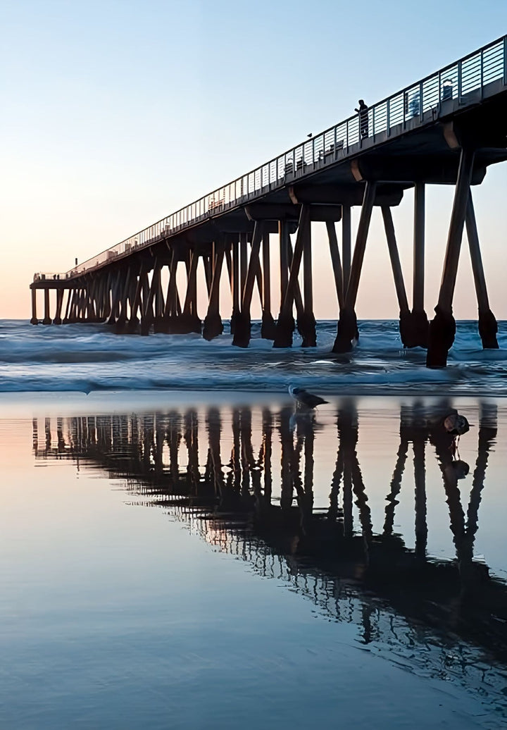 Hermosa Pier immortalizes seaside joy, laughing, salty breezes, and carefree times.