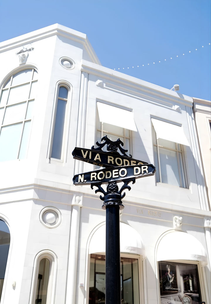 Street sign, N.Rodeo Drive, Beverly Hills, Los Angeles, California.