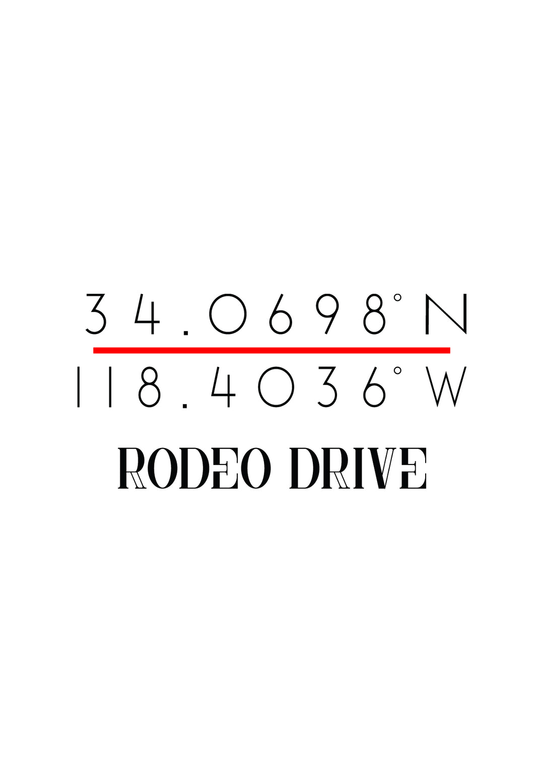 A sleek and modern fashion statement, featuring Rodeo Drive GPS coordinates.