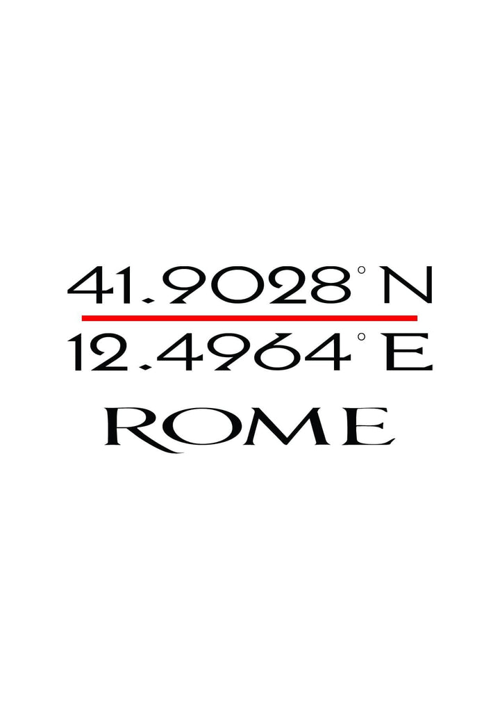 In the heart of history, Rome's coordinates whisper tales of ancient wonders, capturing the essence of time in a timeless embrace.