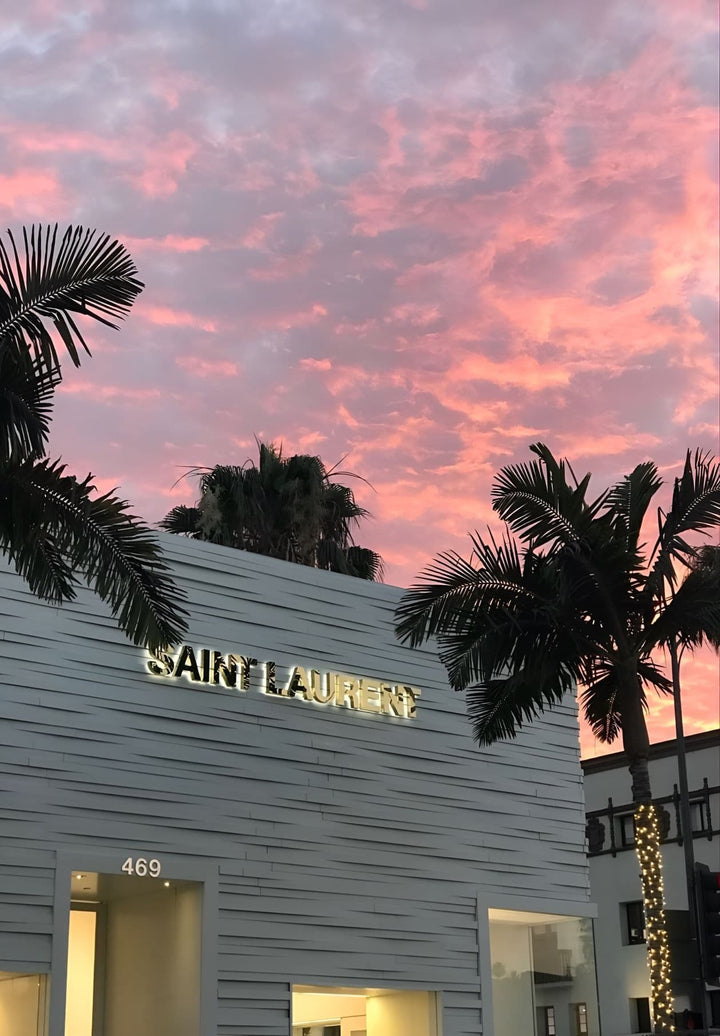 The venue is situated at Saint Laurent Paris on Rodeo Drive in Beverly Hills, California.