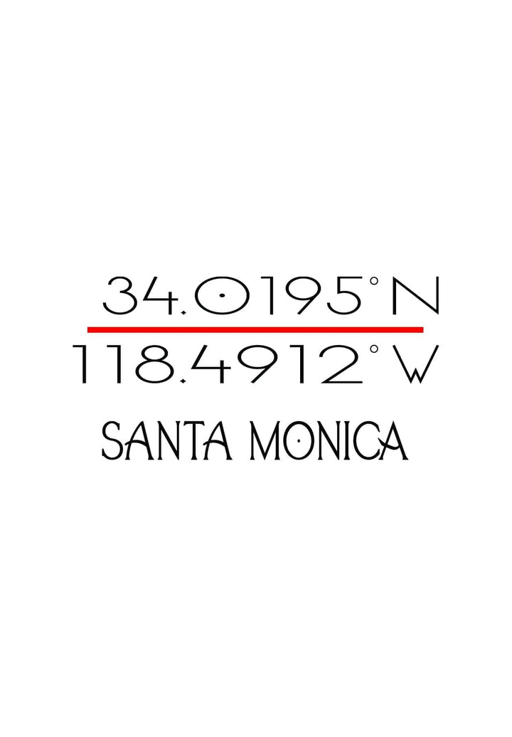 The geographic coordinates of Santa Monica are as follows.