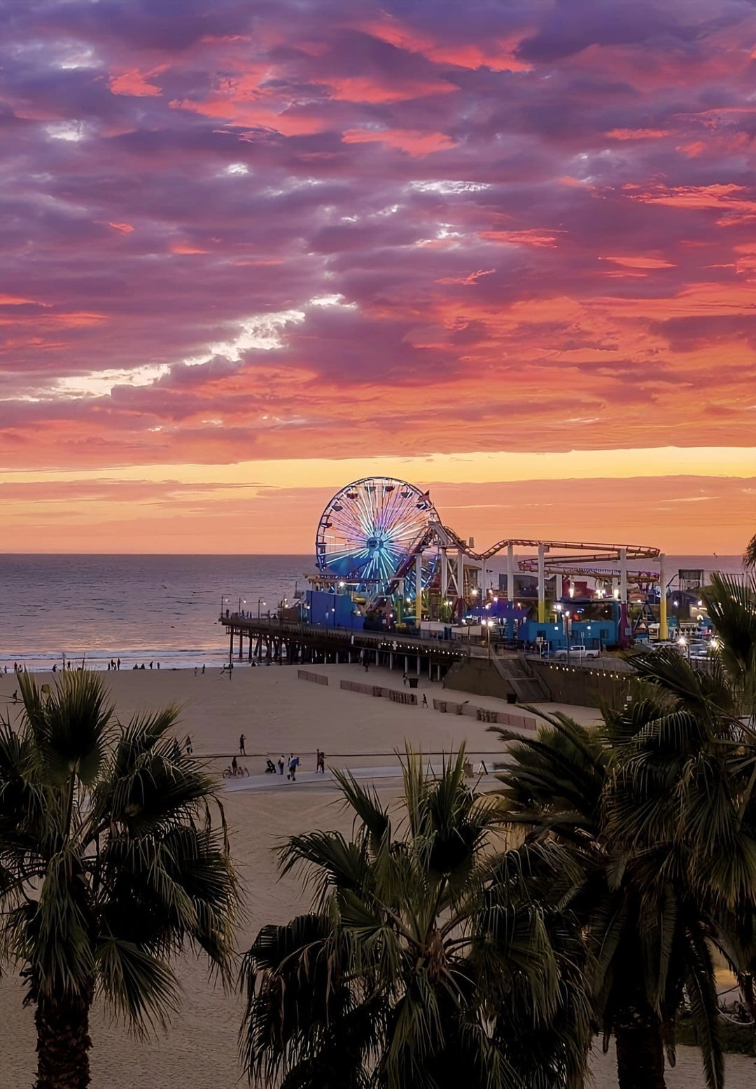 Night on the Santa Monica Pier.