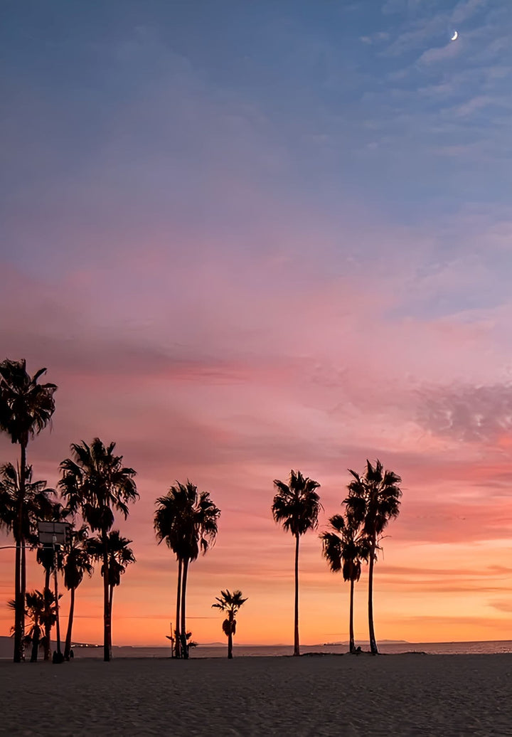 Sunset on Venice Beach in California unfolds moments of serenity, each wave and ray etching cherished memories in hearts.