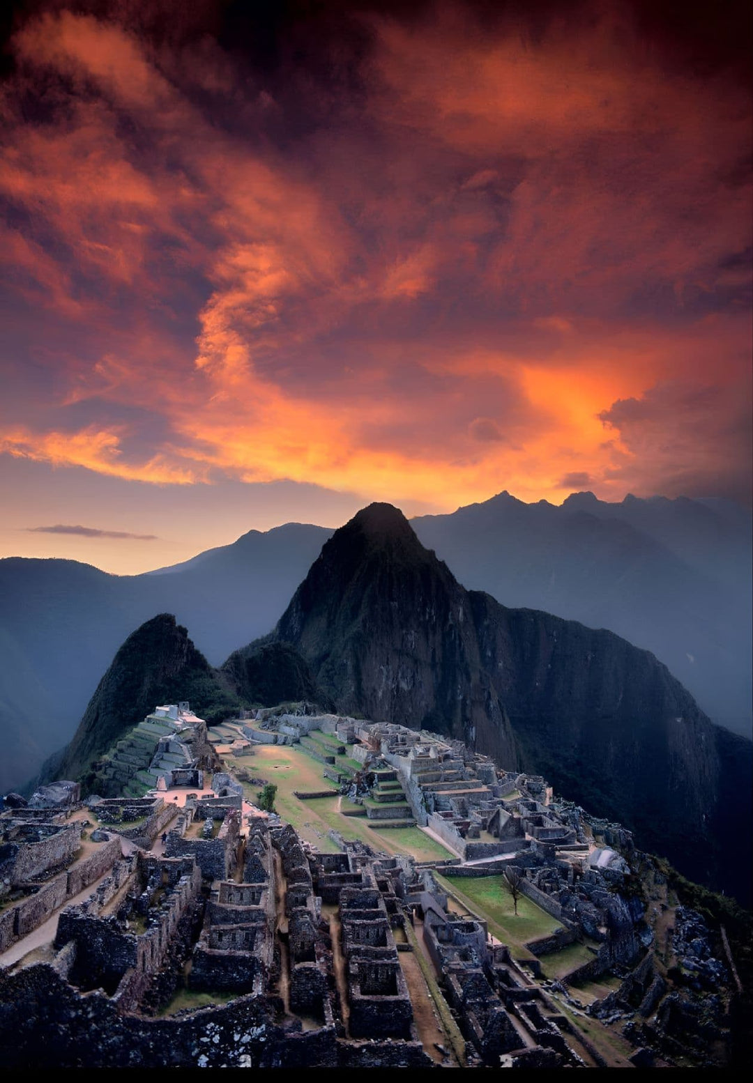 Peruvian Machu Picchu at sunset.