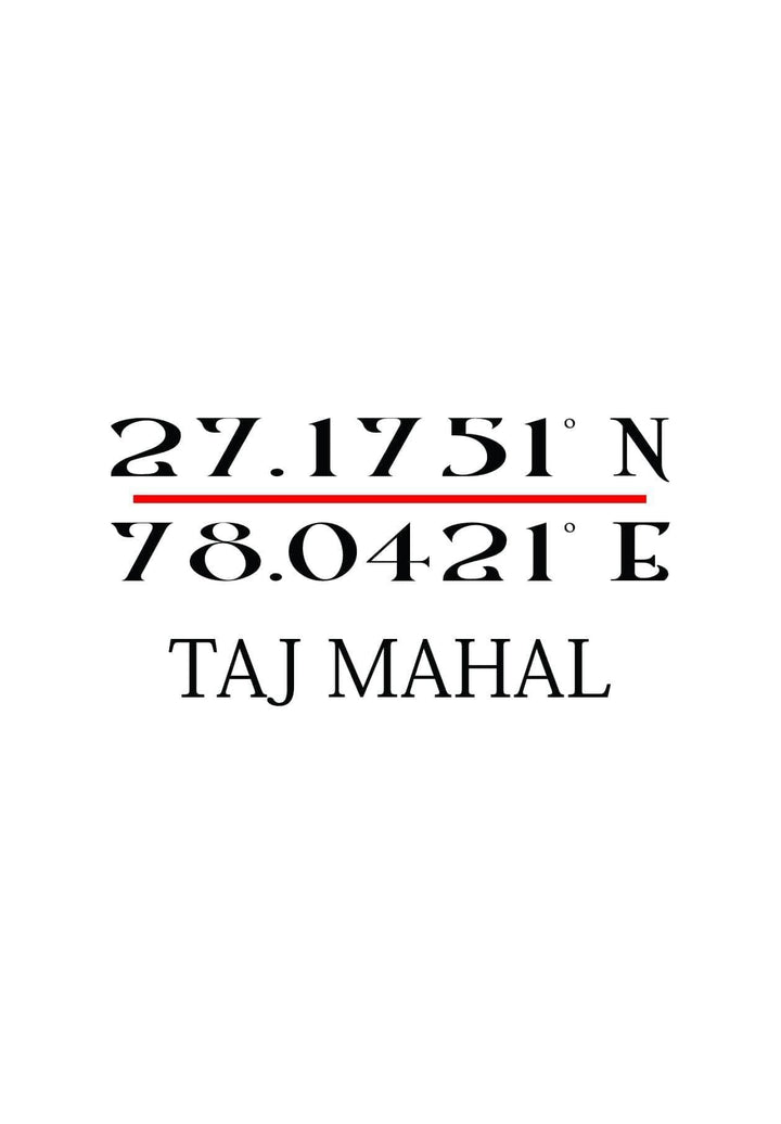 The geographical coordinates of the Taj Mahal are 27.1751° N latitude and 78.0421° E longitude. 