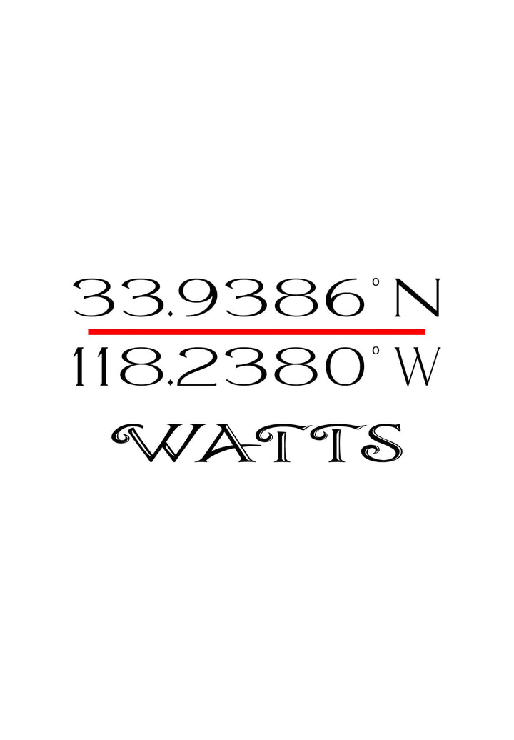 With artistic finesse, a photo unveils Watts's coordinates.