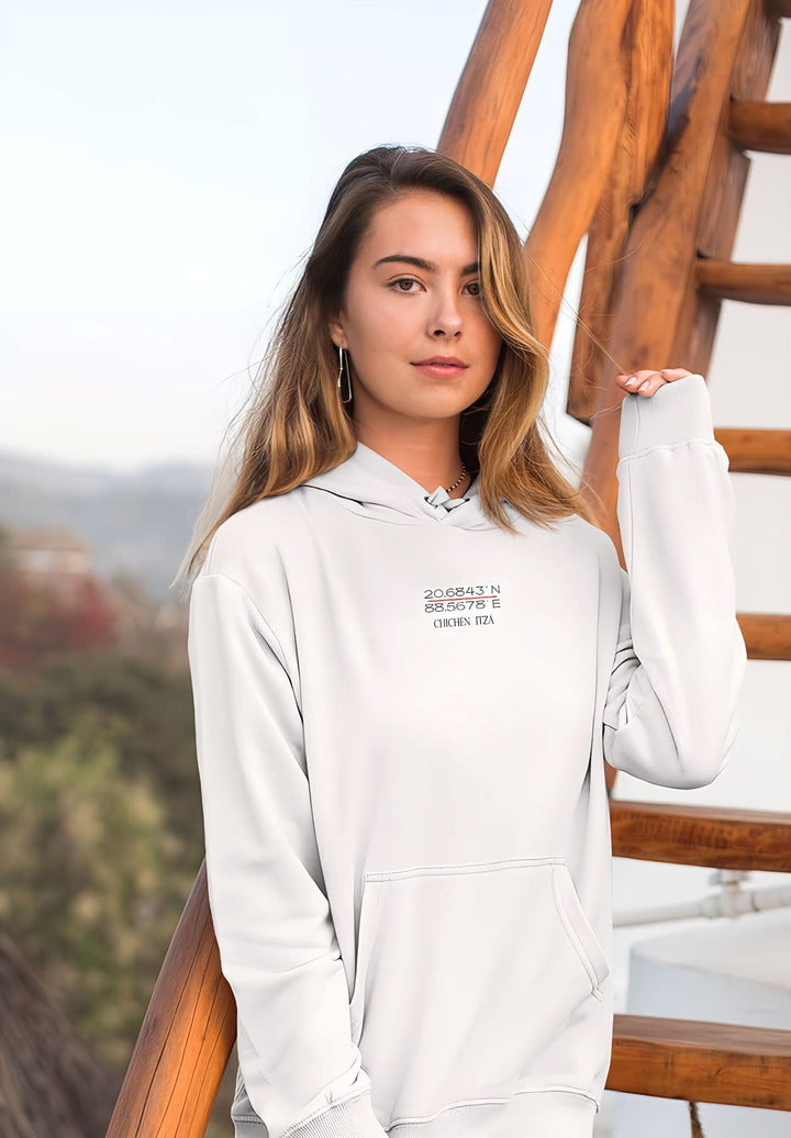 The click of the camera captured not just her image in the white hoodie but also the essence of that beautiful moment—a stylish memory frozen in time.
